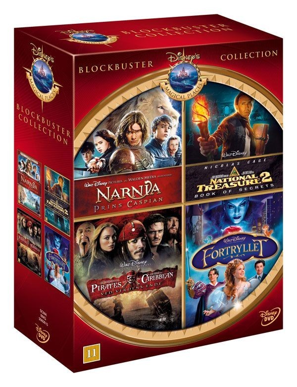 Køb Blockbuster Collection: Narnia 2: Prins Caspian / National Treasure 2: Book Of Secrets / Pirates Of The Caribbean: Ved Verdens Ende / Fortryllet